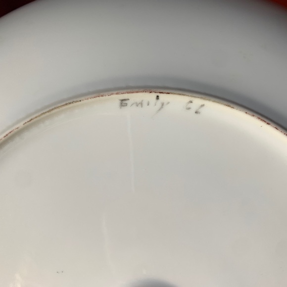 12” French Antique Porcelain Charger w Daisies Hand Painted Cottagecore - Picture 4 of 9